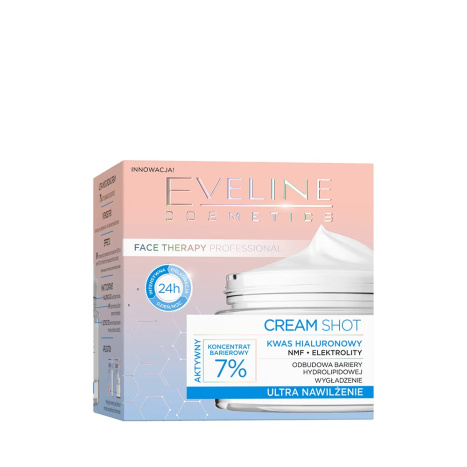 EVELINE EV1 CREAM SHOT УЛТРА-Хиратриращ крем за  лице с ХИАЛУРОНОВА КИСЕЛИНА 50ml