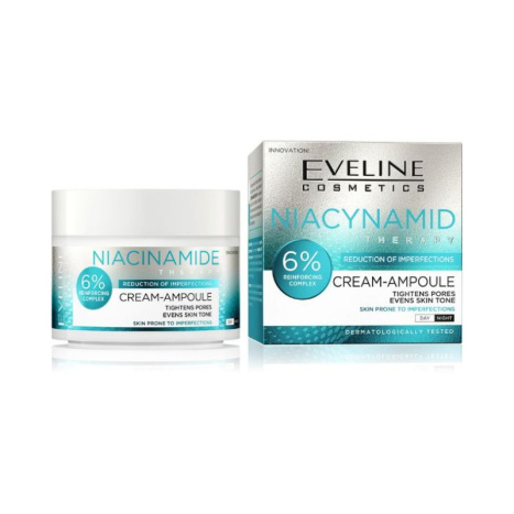 EVELINE EV1 CREAM-AMPOULE NIACINAMIDE Дневен/Нощен крем за  лице - Редуциране на несъвършенствата 50ml