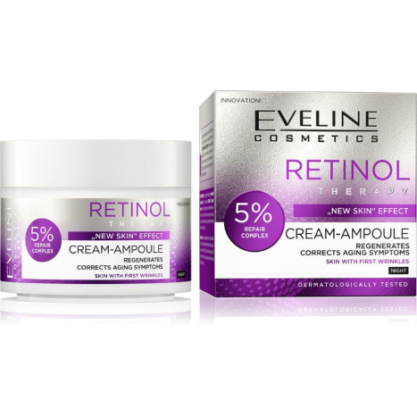 EVELINE EV1 CREAM-AMPOULE RETINOL Нощен крем за  лице - ЕФЕКТ 