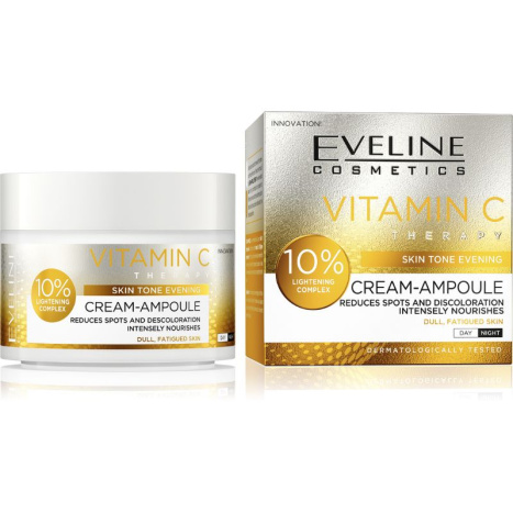 EVELINE EV1 CREAM-AMPOULE VITAMIN C Дневен/Нощен крем за  лице - Свеж тен за кожата 50ml