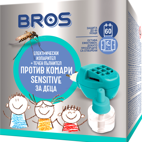 BROS electric vaporizer + liquid refill for mosquitoes for children 40ml