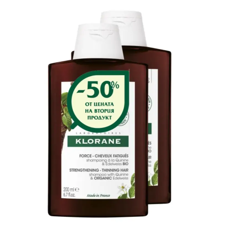 KLORANE DUO Shampoo against hair loss with quinine 200ml 1+1