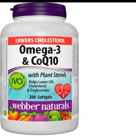 WEBBER NATURALS OMEGA Q STEROLS Omega-3, plant sterols and coenzyme Q10 x 200 caps