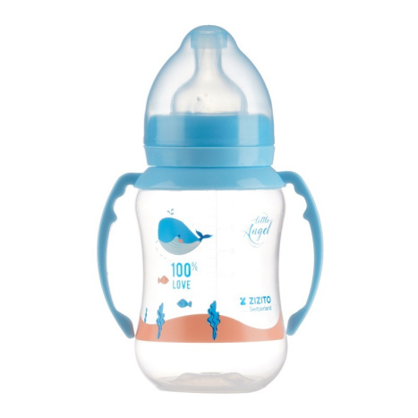 ZIZITO Polypropylene bottle Little Angel 125 ml., wide mouth, 0+ months, blue