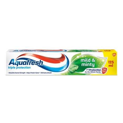 AQUAFRESH TRIPLE PROTECTION MILD & MINTY toothpaste 125ml