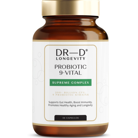 DR-D Longevity PROBIOTIC 9-VITAL Пробиотичен комплекс с 9 високоефективни и биосъвместими щама x 30 caps