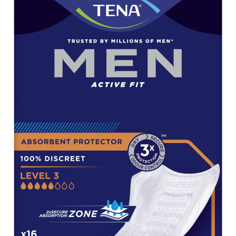 TENA FOR MEN level 3 Урологични абсорбиращи подложки за мъже x 16