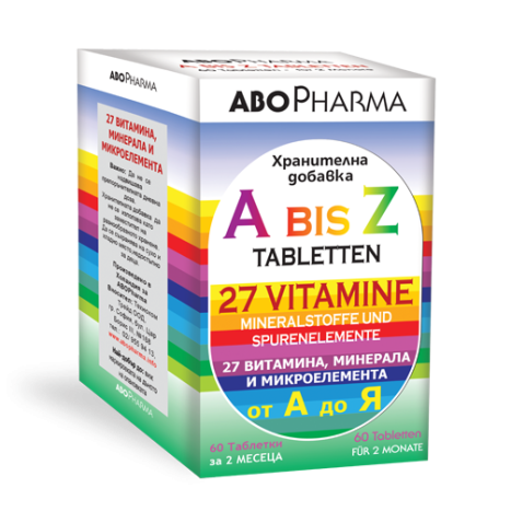 ABOPHARMA VITAMINS A-Z – 27 vitamins, minerals and trace elements x 60 tabl