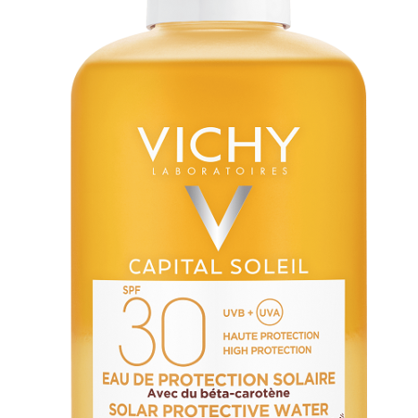 VICHY CAPITAL SOLEIL Слънцезащитна вода за лице и тяло за подобряване на тена SPF30 200ml