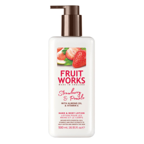 FRUIT WORKS Body and Hand Lotion Strawberry and Pomelo with Almond Oil and Vitamin E 500ml