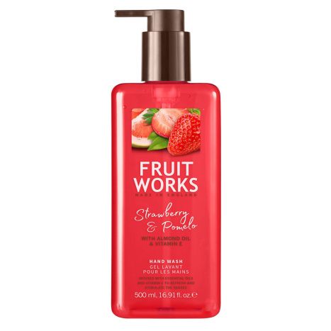 FRUIT WORKS Strawberry and Pomelo Liquid Soap with Almond Oil and Vitamin E 500ml