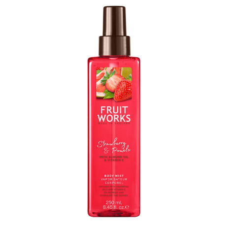 FRUIT WORKS Body Mist Strawberry and Pomelo with Almond Oil and Vitamin E 250ml