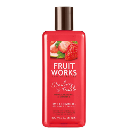 FRUIT WORKS Shower gel Strawberry and Pomelo with Almond oil and Vitamin E 500ml