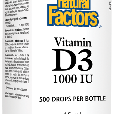 NATURAL FACTORS VITAMIN D3 1000IU sol 15ml