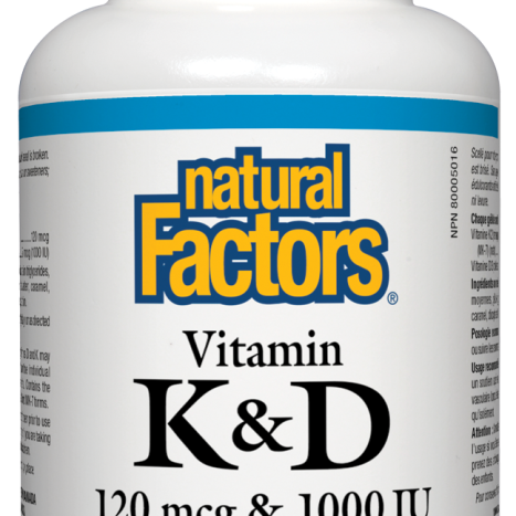 NATURAL FACTORS Vitamin D3 & K2 x 60 caps