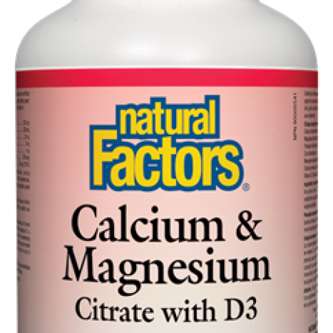 NATURAL FACTORS CALCIUM,MAGNESIUM,D3+ kalium,zinc 526mg x 90 таблетки