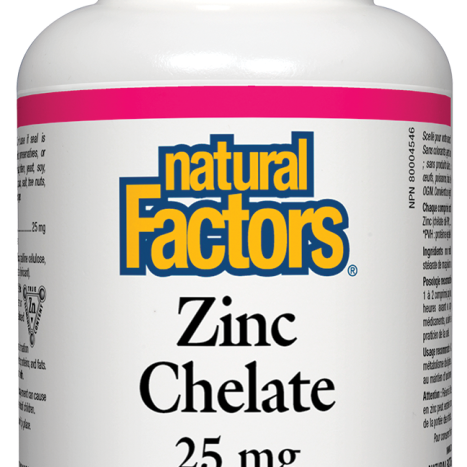 NATURAL FACTORS Zinc Chelate 25mg x 90 tabl