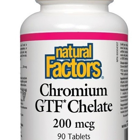 NATURAL FACTORS CHROMIUM GTF 200mcg x 90 tabl