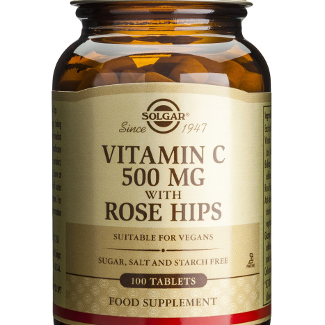 SOLGAR VITAMINE C WITH ROSEHIPS Vitamin C with Rosehip 500mg x 100 caps