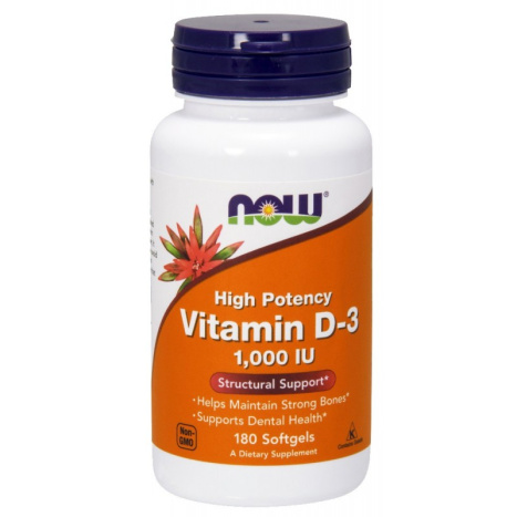 NOW VITAMIN D3 Vitamin D3 1000IU x 180 sgels