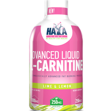 HAYA LABS ADVANCED LIQUID L-CARNITINE Л-карнитин за пиене с вкус на лимон и лайм 500ml