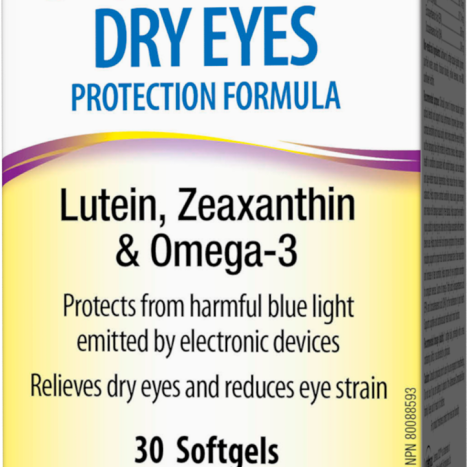 WEBBER NATURALS BLUE LIGHT DRY EYES PROTECTION FORMULA vision support with Lutein + Zeaxanthin + Omega3 x 30 softgels