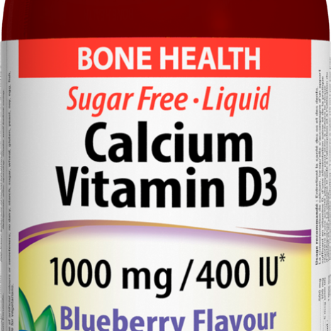 WEBBER NATURALS CALCIUM+ VITAMIN D3 Calcium 1000mg + Vitamin D3 400IU with blueberry flavor 500ml