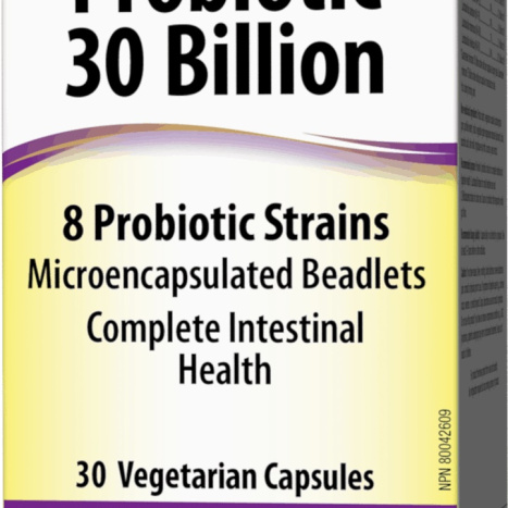 WEBBER NATURALS PROBIOTIC 30BILLON active probiotics, 8 probiotic strains x 30 caps