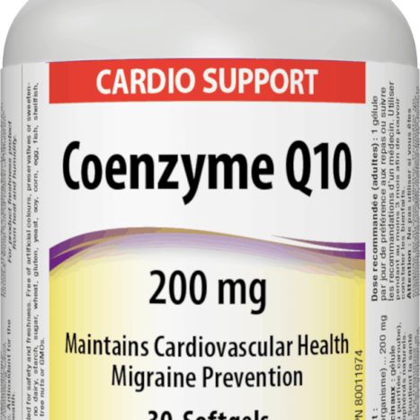 WEBBER NATURALS COENZYME Q10 200mg Coenzyme for heart health x 30 softg caps
