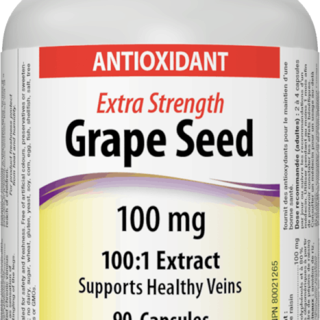 WEBBER NATURALS GRAPE SEED 100mg Grape seed for blood vessel health x 90 caps