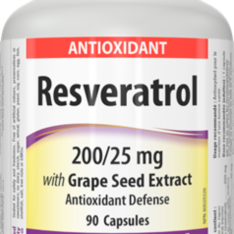 WEBBER NATURALS RESVERATROL WITH GRAPE SEED extract Resveratrol with grape seed for the heart x 90 caps