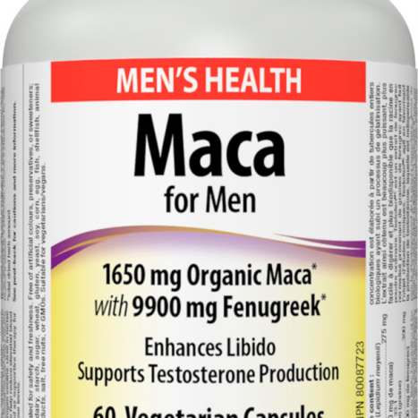 WEBBER NATURALS MACA FOR MEN increases male libido and energy x 60 caps