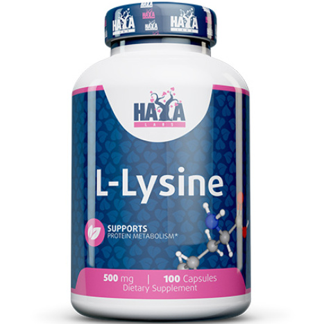 HAYA LABS L-LYSINE L-lysine for maintenance of nitrogen balance 500mg x 100 caps