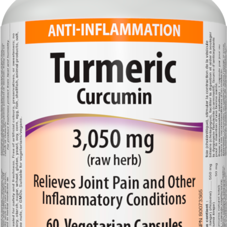 WEBBER NATURALS TURMERIC CURCUMIN 600mg Turmeric strong anti-inflammatory action x 60 caps
