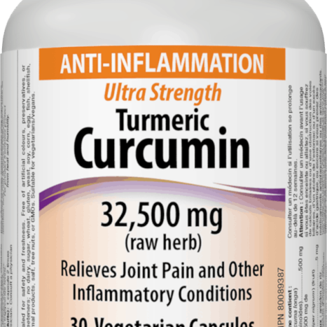 WEBBER NATURALS TURMERIC CURCUMIN 32,500mg Turmeric and black pepper for inflammation and pain x 30 caps