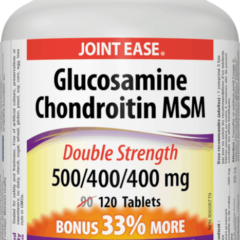 WEBBER NATURALS GLUCOSAMINE CHONDROITIN MSM for joints, tissues and cartilage x 120 tabl