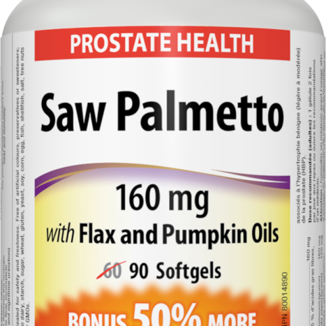 WEBBER NATURALS SAW PALMETTO Prostate 160Mg x 90 softgels