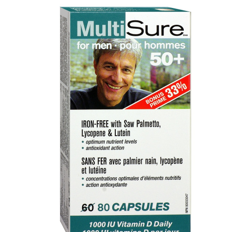 WEBBER NATURALS MULTI SURE multivitamins for men 50+ with saw palmetto, lycopene and lutein x 80caps