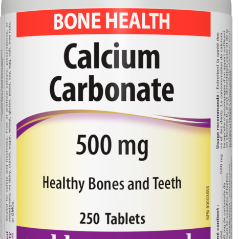 WEBBER NATURALS CALCIUM CARBONATE за здрави кости и зъби 500mg x 250 tabl