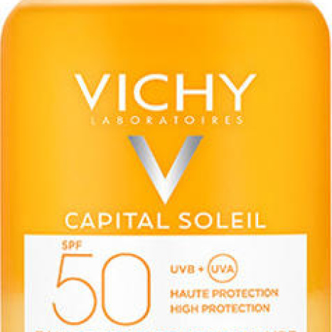 VICHY CAPITAL SOLEIL Слънцезащитна вода за лице и тяло за подобряване на тена SPF50 200ml