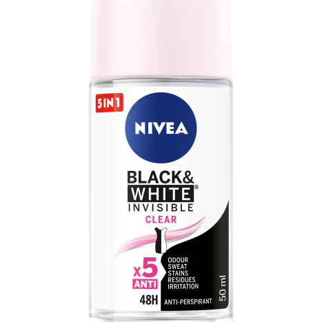 NIVEA Deo Рол-он дамски Invisible on Black & White Clear 50ml