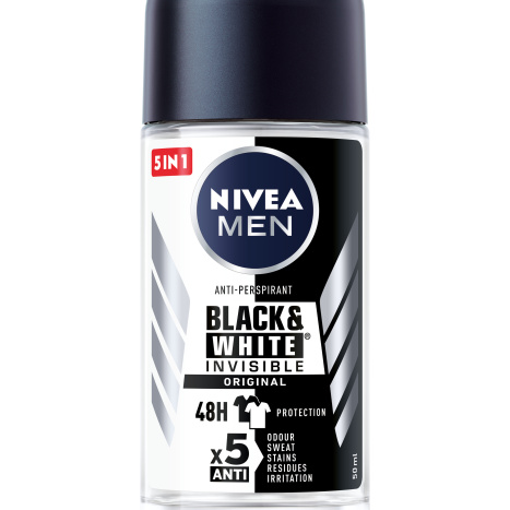 NIVEA MEN Deo Roll-on for men Invisible on Black & White 50ml