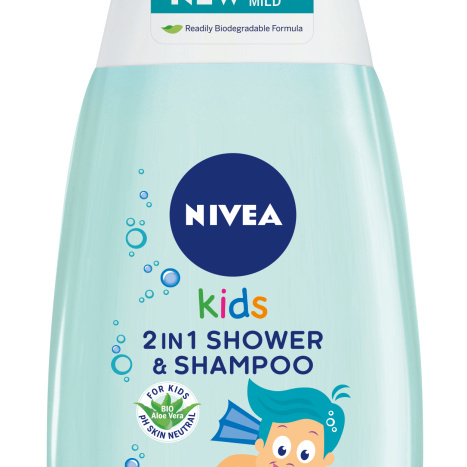 NIVEA Kids Children's 2 in 1 shower gel and shampoo for boys 500ml