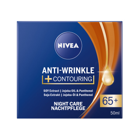 NIVEA AntiWrinkle+ Контуриращ нощен крем против бръчки 65+ 50ml