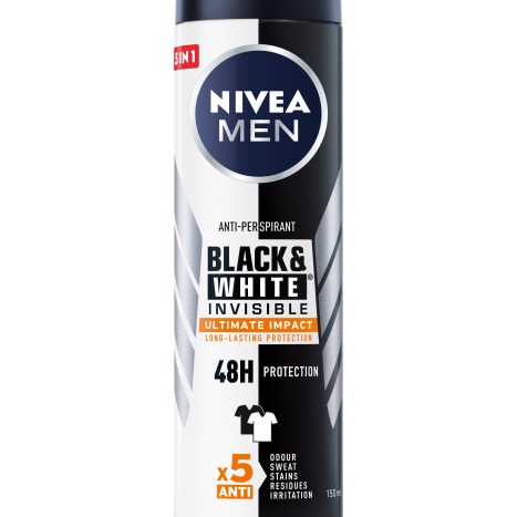 NIVEA MEN Deo Спрей мъжки Invisible on Black & White Ultimate Impact 150ml