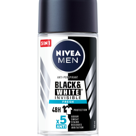 NIVEA MEN Deo Roll-on for men Invisible on Black & White Fresh 50ml