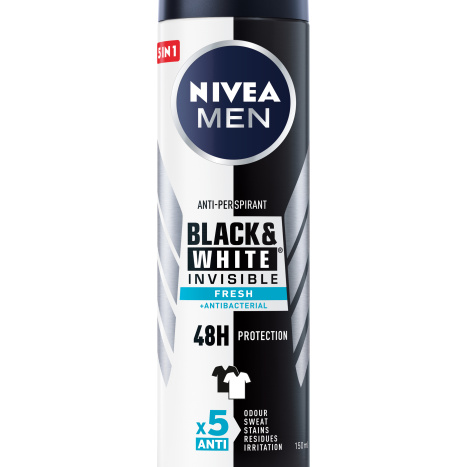 NIVEA MEN Deo Spray for men Invisible on Black & White Fresh 150ml
