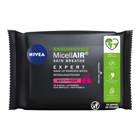 NIVEA Expert Make-up Cleansing wipes for waterproof make-up x 20