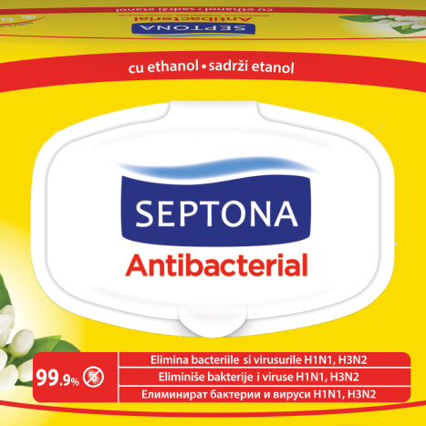 SEPTONA LEMON antibacterial wet wipes lemon x 60