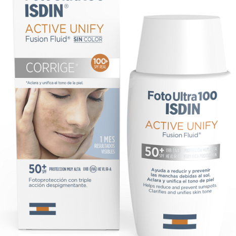 ISDIN FOTOULTRA 100 ACTIVE UNIFY Слънцезащитен флуид с депигментиращо действие SPF 50+ 50ml